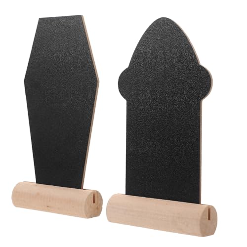 STOBOK 2 Stück Stichworte Tafelschilder Tischplatte Büfett Groß Etikett Schreiben Nachricht Mini Planke Lebensmittelschilder An Der Tafel Desktop-memoboard Klein Hölzern Black von STOBOK