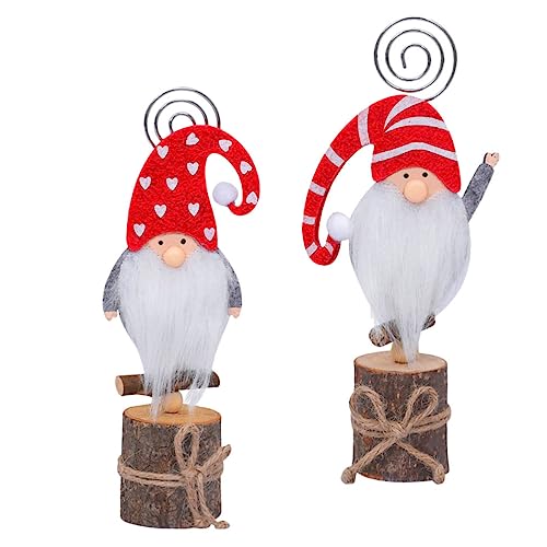 STOBOK 2 Stück Visitenkartenhalter In Form Einer Gesichtslosen Puppe Weihnachtstischkartenhalter Halter Für Tween Fotoklammern Nummernfotoklammern Halter Für Mädchendekoration von STOBOK
