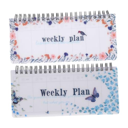 STOBOK 2 Stück Wochenplaner notizbuch Kalender Planungsbuch Wöchentliche Planungsblock Notizblock für die Essensplanung Planerzubehör Tagesplaner Notizblock Aufgabenheft DIY-Planer Eisen von STOBOK