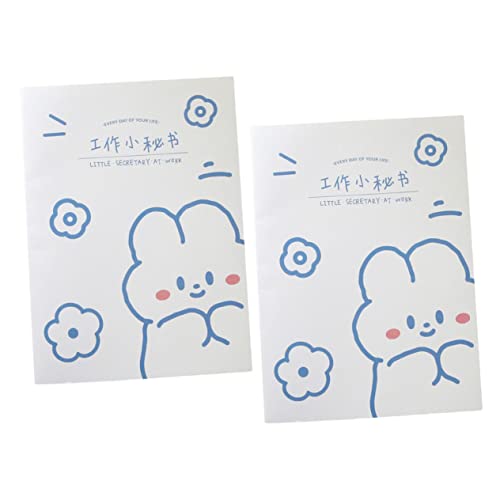 STOBOK 2 Stück kalender notizblock büromaterial studienplaner paper tig Büroplan-Notizblock 2022 Kalendernotizbuch Cartoon-Cover-Notizblock Cartoon-Tagesnotizbuch Papier Weiß von STOBOK