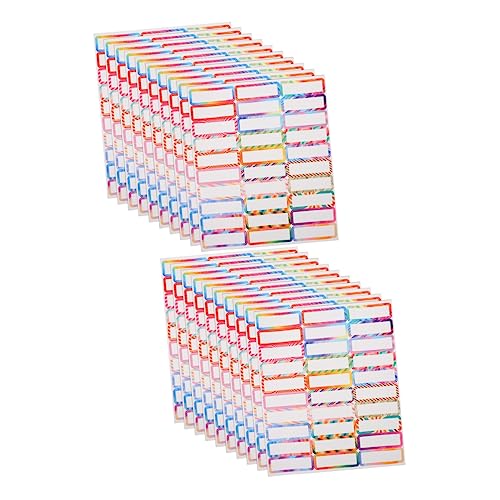 STOBOK 20 Blätter Namensaufkleber Klassifizierungsetiketten Namensschild Kleidungsetikett Etiketten Für Babyflaschen Flaschenetiketten PVC Selbstklebend Handschrift Portfolio Kind von STOBOK