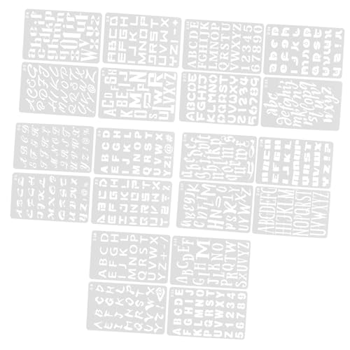 STOBOK 20 Blatt Handbuch-Doodle-Vorlage Buchstabenschablone Wand Schablone DIY Schablone Lieferungen Schablonen zum Malen Brief Bastelplastik große Alphabetschablonen das Haustier Weiß von STOBOK