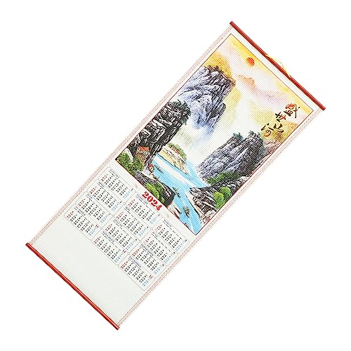 STOBOK 2024 Bürokalender Papierkalender Monatskalender Chinesischer Kalender 2024 Wohnzimmerdekorationen China Chinesisches Tierkreiszeichen Papier Großer Wandkalender von STOBOK