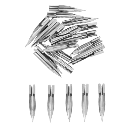 STOBOK 25 Stück Stift Kopf Bemerkenswerte Stiftspitzen Bemerkenswerte Ersatztipps Kalligraphie -nibs Ersatzspitzen Für Markierungsstifte Ersatzspitzen Für Farbmarker Metall Silver von STOBOK