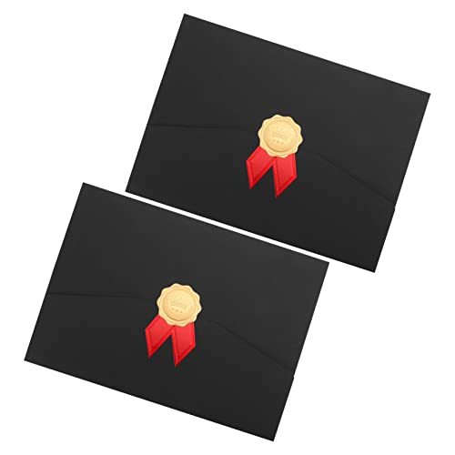 STOBOK 2St Diplom-Cover A4-Umschlag schwarze Umschläge Award-Cover briefumschläge zertifikat papier halter Dokumentenhüllen aus Papier Ernennungsurkunde Schutzhülle Hülse Papierstau von STOBOK