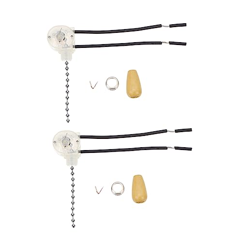 STOBOK 2Stücke Lampenzugschalter mit Kugelkette Lichtsteuerungsschalter für Deckenventilatoren Wandleuchten und Tischlampen für DIY Projekte von STOBOK