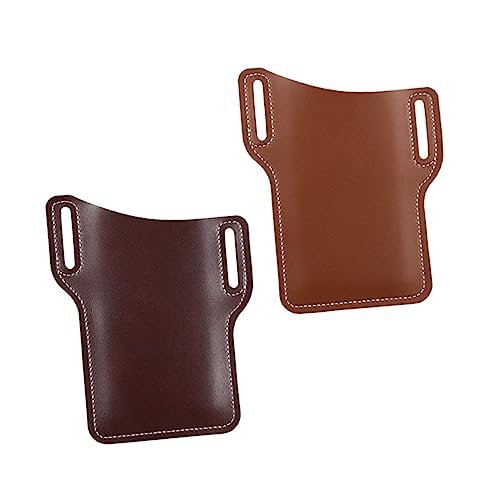 STOBOK 2Stücke PU Handytasche Gürteltasche Multifunktionale Taillentasche für Outdoor Aktivitäten Rotbraun für Smartphones Schützendes Design von STOBOK