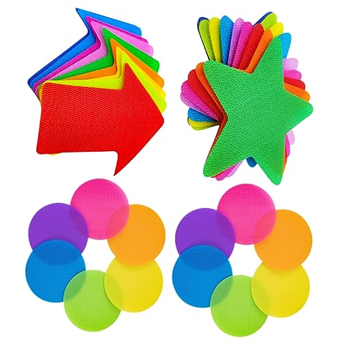 STOBOK 30st Teppichmarkierungen Polyflecken Boden Haken u Teppichquadrate Für Klassenzimmer Entfernungsmarkierung Teppich Kreise Abriebfester Teppichmarker Pfeil Kind Nylon Applikationen von STOBOK