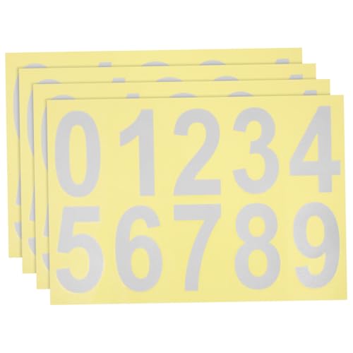 STOBOK 4 Bögen Reflektierende Etikettenaufkleber Selbstklebende Briefkastennummern Vinyl Schild Briefkastennummern Reflektierendes Gold Reflektierende Adresse Große von STOBOK