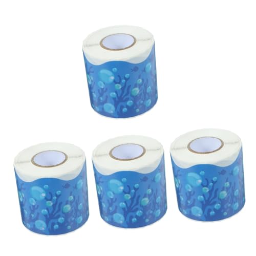 STOBOK 4 Rollen Unterwasser-grenzaufkleber Wandtafel Markierungen Reflektierend Farbmarkierung Süßigkeiten Schwarzes Brett Für Die Wand Pinnwand- Stifte Grenze Pvc Selbstklebend Blue von STOBOK