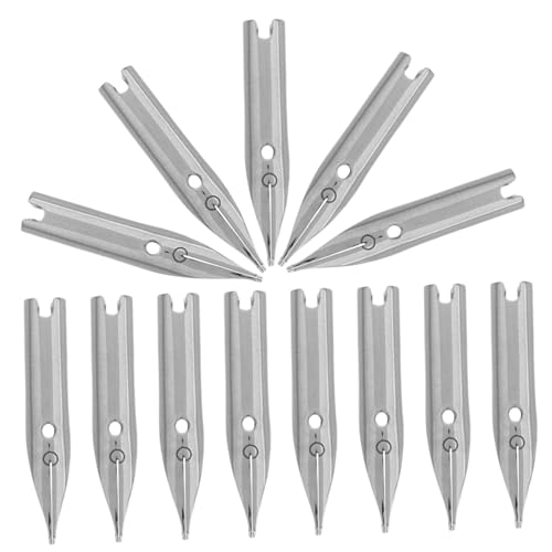 STOBOK 40 Stück Dip-stift Stiftspitzen Malen Kalligraphie-füllfederhalterspitzen Ersatzspitzen Für Kalligraphiestifte Zubehör Für Schreibstifte Stiftnibs Zum Malen Silver Metall von STOBOK