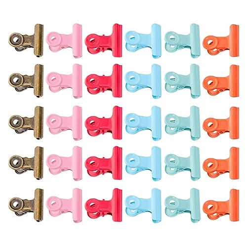 STOBOK 40st Büroklammer Papierordnerklammern Mini-bindeklammern Ordnerklammern Mini Mini-Ordner Kleine Klammern Bindemittel Rosa Fotoclips Aus Metall Harajuku-Stil Student Papierhalter von STOBOK