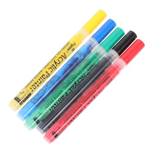 STOBOK 5 Stück Acrylmarker Geruchsfreier Malstift Markierungsstifte Mit Feiner Spitze Notizblock-textmarker Schnell Trocknender Marker Bunte Markierstifte Aquarell Zeichenstifte Plastik STOBOK 5 Stück Acrylmarker Geruchsfreier Malstift Markierungsstifte Mit Feiner Spitze Notizblock-textmarker Schnell Trocknender Marker Bunte Markierstifte Aquarell Zeichenstifte Plastik von STOBOK