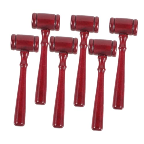 STOBOK 6 Stück Richterhammer -richter-hammer, Das Hammerspielzeug Schlägt Anwaltshammer Mini-hammer-requisite Mini-gerichtshammer Auktionshammer Holz Rot von STOBOK