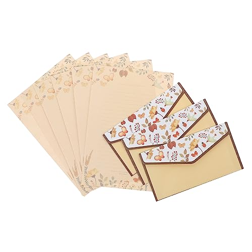 STOBOK Briefumschlag Set 4 Sets Romantische Vintage-Umschläge Briefpapiere Schreibpapier Tierpapier Schreibzubehör Suite Pflanzenumschläge Liebesbrief Briefpapier Umschlag Hochzeit von STOBOK