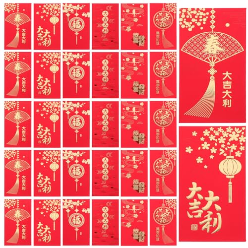 STOBOK Chinesische Geschenke 108 Stück Chinesische Neujahrs-Rotpaket-Hochzeitsumschläge Rote Geldumschläge Chinesischer Geld Briefumschläge Kaninchenumschläge Glücksgeldtaschen Hong Bao von STOBOK