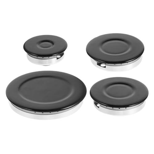 STOBOK Gasbrennerdeckel Set Für Gasherde Langlebige Und Eisenkonstruktion Multifunktionales Design Für Gleichzeitiges Küchenzubehör Für Effizientes Schwarz von STOBOK