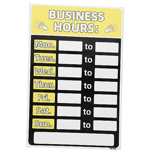 STOBOK Geschäftszeitenschild Öffnungszeiten-Schild Schild mit veränderbaren Öffnungszeiten Offenes Schild für Geschäfte mit Öffnungszeiten Stundenzeichen für die Bank Ladenöffnungszeichen von STOBOK