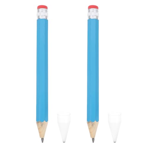 STOBOK Große Holzstifte Riesen Holzkiste Bleistifte Zeichnung Schreiben Malerei Markierungsstift Blau 35Cm Schule Schreibwaren Bürobedarf 2 Stück von STOBOK