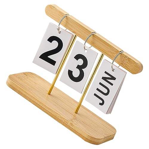 STOBOK Holzrahmen-Kalenderverzierung bürodeko büro dekoration Block Kalender Minimalistischer Kalender großer Tischkalender Ornamente Office-Desktop-Kalender Schreibtischkalender Eisen von STOBOK
