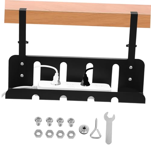 STOBOK Kabelmanagementfach Kabel-Schreibtisch-Organizer Schublade Gestell Büro Inhaber Wohnung Kabel-Organizer für den Schreibtisch Kabelorganisator unter dem Schreibtisch Eisen Schwarz von STOBOK