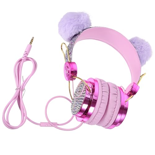 STOBOK Kopfhörer für kopfhörer Headphones Kopfhörer mit niedlichem Cartoon-Design Plüsch-Kopfhörer Cartoon-Kopfhörer Ohr Kinderkopfhörer -Kopfhörer verdrahtet Abs von STOBOK