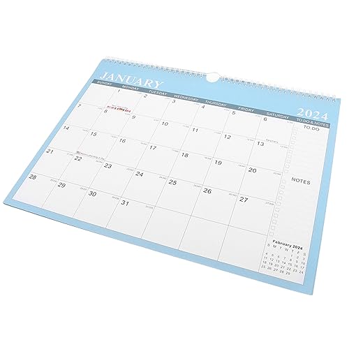 STOBOK Schreibtischkalender Wandkalender 2024 Von Januar 2024 Bis Juni 2025 Abreißbarer Monatskalender Akademischer Wandkalender Hängekalender Zum Organisieren Und Planen Blau von STOBOK