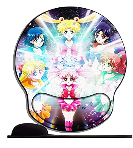 Gel Mauspad ergonomische Handgelenkauflage Anime Mädchen Sailor Moon Sty34 Office Komfort Mousepad Handgelenkpolster Handauflage Gelkissen Gelpolster für Computer Laptop Notebook von STOJAN