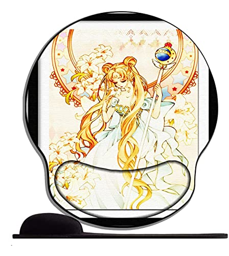 Mauspad Gelkissen mit Handauflage Anime Mädchen Sailor Moon Sty38 Ergonomisches Handgelenkauflage Gelkissen Mausunterlage für Computer und Laptop Reduziert die Handgelenkbelastung von STOJAN