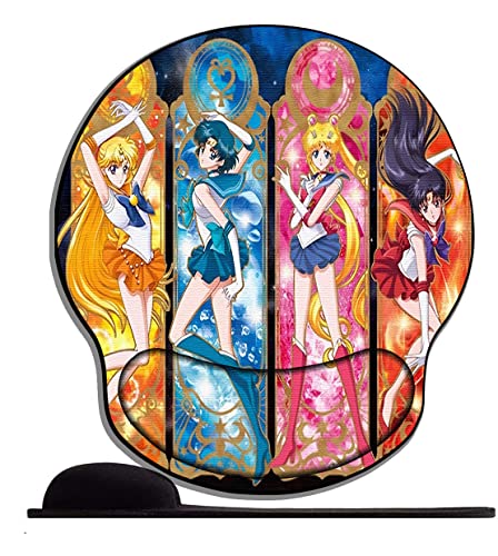 Mauspad Gelkissen mit Handauflage Anime Mädchen Sailor Moon Sty58 Ergonomisches Handgelenkauflage Gelkissen Mausunterlage für Computer und Laptop Reduziert die Handgelenkbelastung von STOJAN
