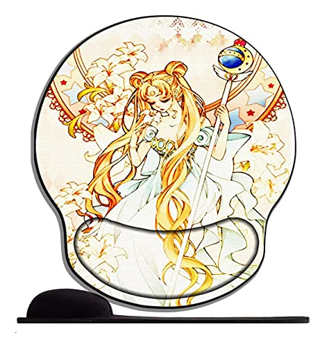 Mauspad mit Gelkissen,Mousepad Ergonomisches Wasserdicht Komfort Mausmatte mit Handgelenkpolster Handauflage für Alle Maus Offfice Heim Computer LaptopAnime Mädchen Sailor Moon Sty36 von STOJAN