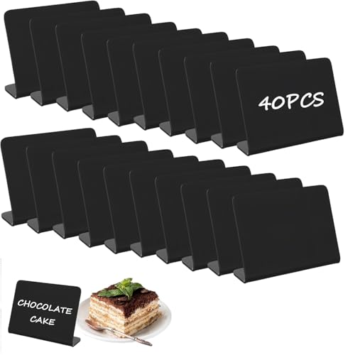 40 Stück Lebensmittel-Etiketten für Party-Buffet mit Reinigungsspray, 10 x 7,5 cm, Mini-Kreidetafel-Schilder für Lebensmittel, Tischkarten, Namensschilder, kleine Kreidetafel-Schilder 40 Stück Lebensmittel-Etiketten für Party-Buffet mit Reinigungsspray, 10 x 7,5 cm, Mini-Kreidetafel-Schilder für Lebensmittel, Tischkarten, Namensschilder, kleine Kreidetafel-Schilder von STORMSHOPPING