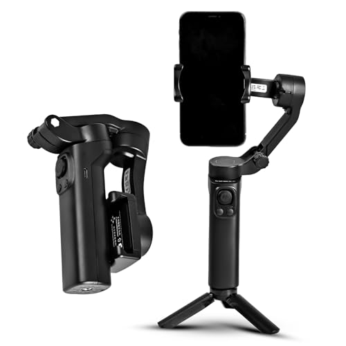 STRBDYI Stabilisator für Smartphone, 3-Achsen-Stabilisator für Telefon, AI-Tracking, tragbar und faltbar,für Vlogging, YouTube, Live-Video, kompatibel mit iPhone/Android von STRBDYI