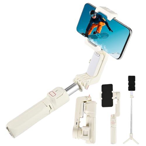 STRBDYI Smartphone Stabilisator,Gimbal Stabilisator Handy,Selfie Stabilisator mit Bluetooth-Fernbedienung für Vlogging,YouTube,Kompatibel mit iPhone/Android (Weiß) von STRBDYI