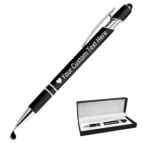 STREADVE Kugelschreiber mit Gravur Namen Kugelschreiber Personalisiert Stift Personalisierter Hochwertig Kugelschreiber Geschenk für Hochzeit Geburtstag Geschäftsförderung, Schwarz von STREADVE