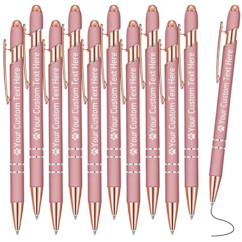 STREADVE Rosegold Kugelschreiber mit Gravur Namen 10 Stück Kugelschreiber Personalisiert Stift Personalisierter Hochwertig Kugelschreiber Geschenk für Hochzeit Geburtstag Geschäftsförderung von STREADVE