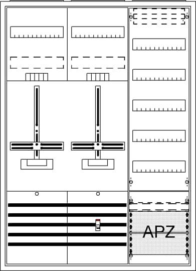 Striebel Komplettschrank mit APZ DA37CG 3-Punkt 1100x800mm 2 Zählerpl.+ 1 Vertf. von STRIEBEL & JOHN GMBH & CO. KG