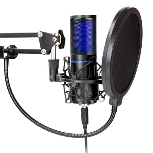 STRMD USB Microphone (Cardioid), Pop Up Green Screen, Shock Mount, Tripod Mic Stand, Scissor Mic Stand, Pop Filter & Wind Shield ideal for Zoom, Skype, Twitch & YouTube Equipment, ST-VLOG-SSK von STRMD