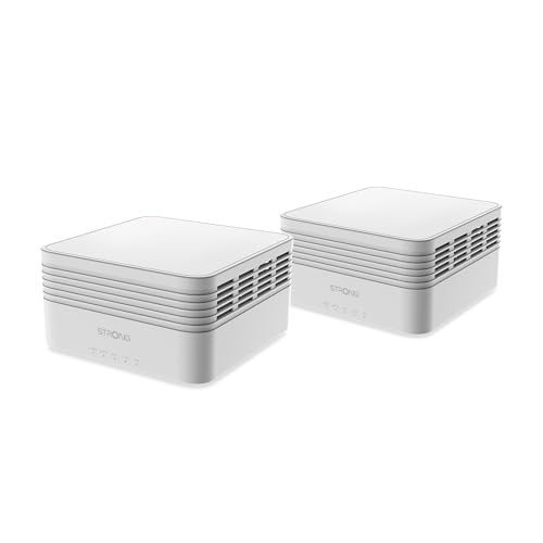 STRONG Mesh Home Kit AX3000, WiFi 6, WLAN Verstärker, bis zu 3000 Mbit/s, bis zu 200m2 bei 2 Modulen, 2 Mesh Repeater enthalten, Keine WLAN Funklöcher mehr, 6 Module bis zu 600m2 von STRONG