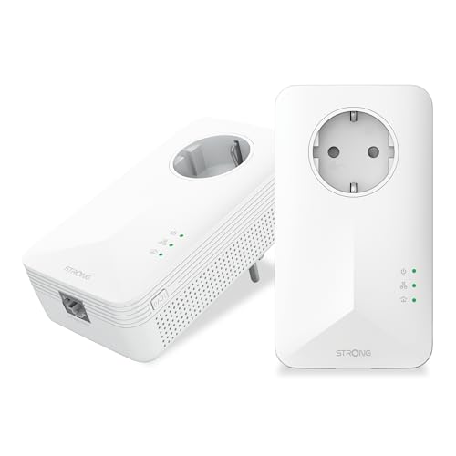 STRONG - Powerline 1000 Duo EU Set - 2 Powerline-Adapter - 1000 Mbps - Fast-Internetzugang - integrierte Steckdose - 300 m Reichweite - Für alle Router - LAN-Anschluss - Easy-Installation - weiß STRONG - Powerline 1000 Duo EU Set - 2 Powerline-Adapter - 1000 Mbps - Fast-Internetzugang - integrierte Steckdose - 300 m Reichweite - Für alle Router - LAN-Anschluss - Easy-Installation - weiß von STRONG