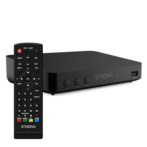 STRONG SRT8208 DVB-T2 DVB-T2 - Unterstützt HEVC265 - TV-Receiver/Tuner mit Recorder Funktion (HDMI, Scart, USB, Dolby Digital Plus) - Schwarz von STRONG