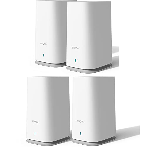 STRONG Wi-Fi Mesh Home Kit 2100 Set für 400 m² Abdeckung, WLAN Verstärker, Heimnetzwerk Repeater, bis 2100 Mbit/s, 2.4+5 GHz, 7 x Gigabit LAN von STRONG