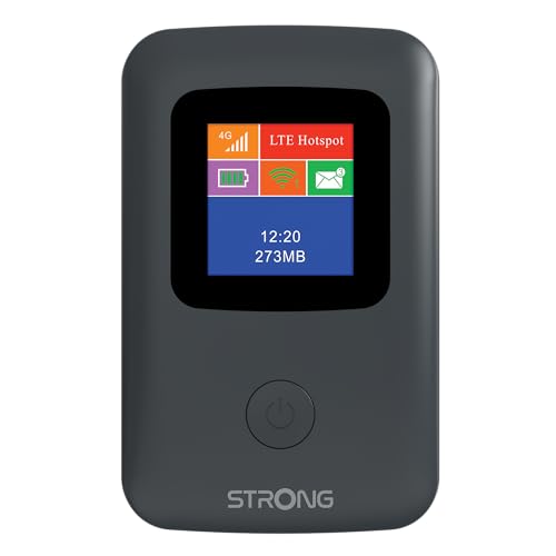 Strong 4G Mobiler Hotspot mit Display, tragbarer WLAN Router, 150 Mbit/s, ideal für Reisen, Messen und Studenten, Schwarz von STRONG