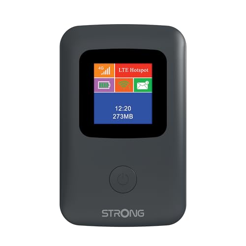 Strong 4G Mobiler Hotspot mit Display, tragbarer WLAN Router, 150 Mbit/s, ideal für Reisen, Messen und Studenten, Schwarz von STRONG