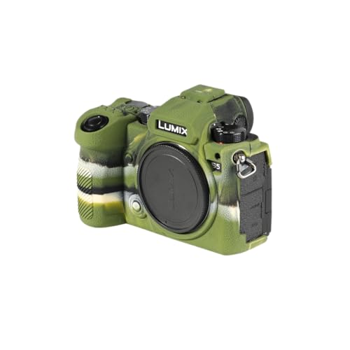 STSEETOP Kameratasche für Panasonic Lumix S5 – schützende Silikon-DSLR-Hülle, abnehmbarer Käfig, stoßfest, staubdicht (Armeegrün) von STSEETOP