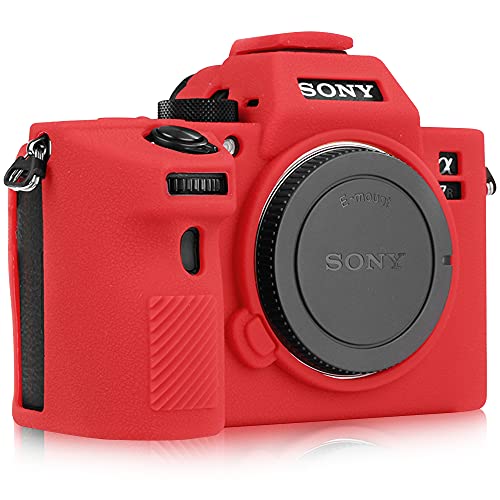 STSEETOP Kameratasche für Sony A7III A7RIII Sony ILCE-7RIII A73 A7R3 - Schützende Silikon-DSLR-Hülle, abnehmbarer Käfig, stoßfest, staubdicht, Rot von STSEETOP
