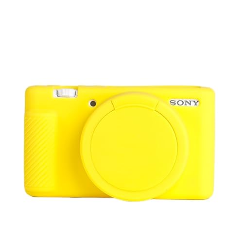 STSEETOP Kameratasche für Sony ZV-1 – Schutzhülle aus Silikon für DSLR-Spiegelreflexkameras, abnehmbarer Käfig, stoßfest, staubdicht (Gelb) von STSEETOP
