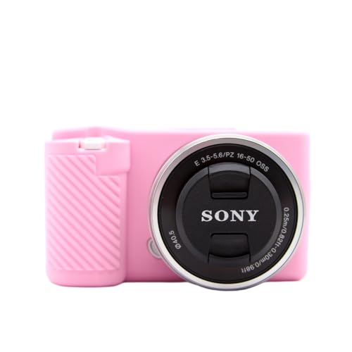 STSEETOP Kameratasche für Sony ZV-E10 EM10 – Schutzhülle aus Silikon für DSLR-Spiegelreflexkameras, abnehmbarer Käfig, stoßfest, staubdicht (Rosa) von STSEETOP