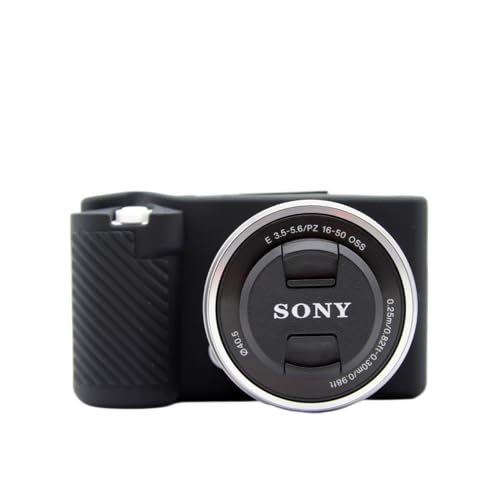 STSEETOP Kameratasche für Sony ZV-E10 EM10 – Schutzhülle aus Silikon für DSLR-Spiegelreflexkameras, abnehmbarer Käfig, stoßfest, staubdicht (schwarz) von STSEETOP