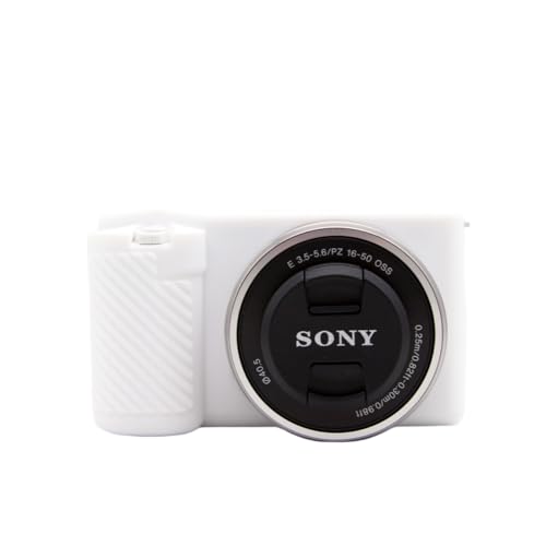 STSEETOP Kameratasche für Sony ZV-E10 EM10 – Schutzhülle aus Silikon für DSLR-Spiegelreflexkameras, abnehmbarer Käfig, stoßfest, staubdicht (weiß) von STSEETOP